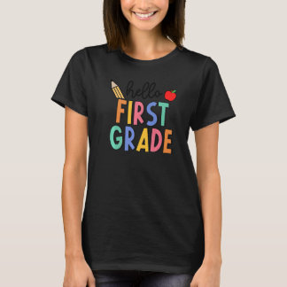 Retro Boho Hello First Grade Fun 1st Grader Back T Shirt