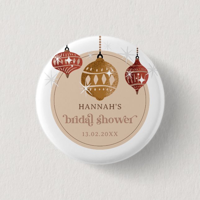 Retro Boho jul Bauble Ornament Möhippa Knapp (Framsida)