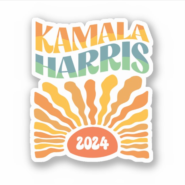 Retro Boho Kamala Harris 2024 Klistermärken (Framsida)