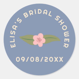 Retro Boho Kul Blommig SKRÄDDARSYDD Bröllopsdusch Runt Klistermärke