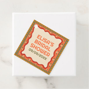 Retro Boho Kul Handgjord SKRÄDDARSYDD Bröllopsdusc Gåvor Etiketter