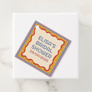 Retro Boho Kul Handgjord SKRÄDDARSYDD Bröllopsdusc Gåvor Etiketter