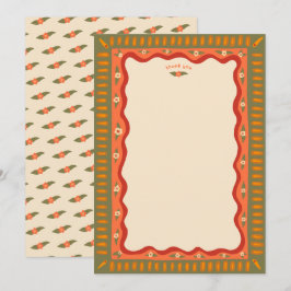 Retro Boho Kul Handgjord SKRÄDDARSYDD Bröllopsdusc Tack Kort