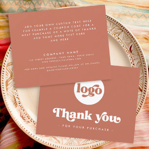 Retro boho lägger till logotyp terracotta tack var kort
