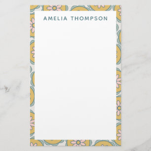 Retro Boho Mandala Flower Mönster Personlig Brevpapper