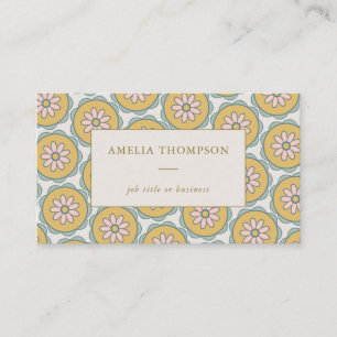 Retro Boho Mandala Flower Mönster Personlig Visitkort