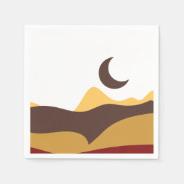 Retro Boho Måne Pappersservett