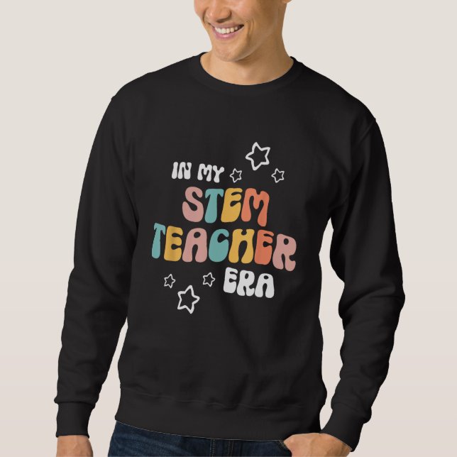 Retro Boho Math Science Professor i min STEM Teach Lång Ärmad Tröja (Framsida)