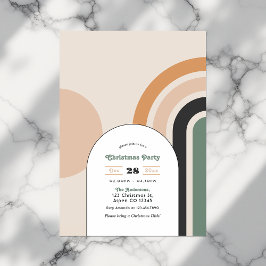 Retro Boho Rainbow Arch jul Party Inbjudningar