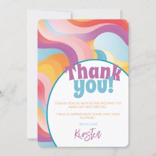 Retro Boho Rainbow Wave Tack Kort