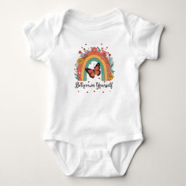 Retro Boho Regnbåge Tro på dig själv Fjäril T Shirt