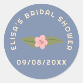 Retro Boho Rolig Blommig Anpassad Bröllopsfest Runt Klistermärke