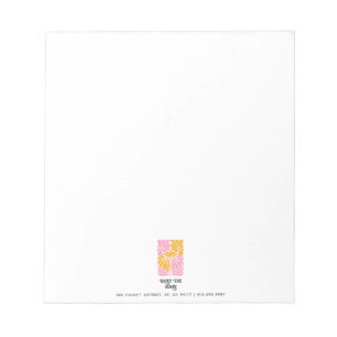 Retro Boho Rosa Guld Orange Blommigt Anteckningsbl Anteckningsblock