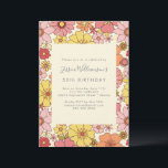 Retro Boho Rosa Gult Blommigt Groovy 50:e födelsed Inbjudningar<br><div class="desc">Retro Boho Rosa Gult Blommigt Groovy 50:e födelsedagen</div>