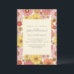 Retro Boho Rosa Gult Blommigt Groovy 50:e födelsed Inbjudningar<br><div class="desc">Retro Boho Rosa Gult Blommigt Groovy 50:e födelsedagen</div>