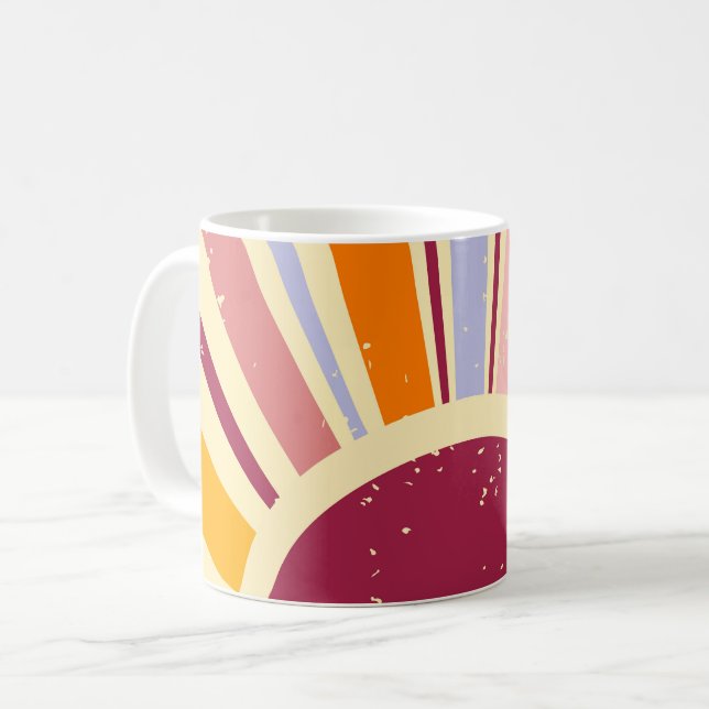 Retro boho sol kaffemugg (Framsida vänster)