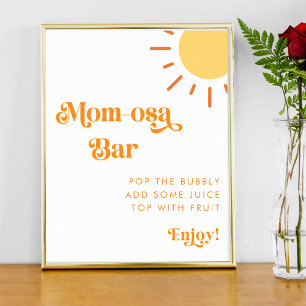 Retro Boho Sol Sunshine Mamma-Osa Pub Baby Shower Poster