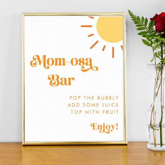 Retro Boho Sol Sunshine Mamma-Osa Pub Baby Shower Poster (Skapare uppladdad)