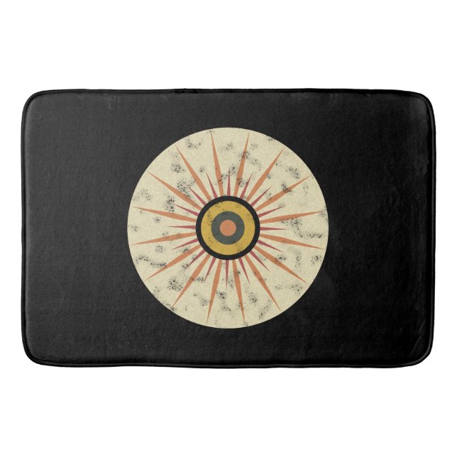Retro Boho Solstråledesign Badrumsmatta (Framsidan)