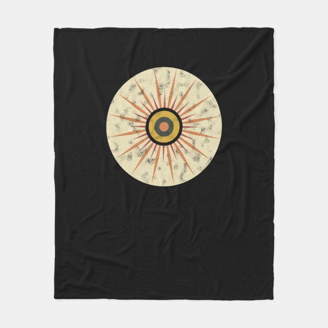 Retro Boho Solstråledesign Fleecefilt (Framsidan)
