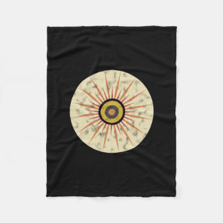 Retro Boho Solstråledesign Fleecefilt