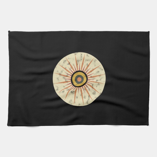 Retro Boho Solstråledesign Kökshandduk (Horisontell)