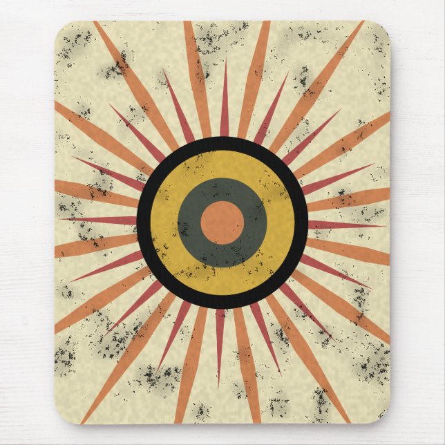 Retro Boho Solstråledesign Musmatta (Framsidan)