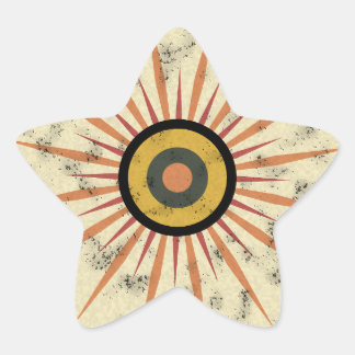 Retro Boho Solstråledesign Stjärnformat Klistermärke