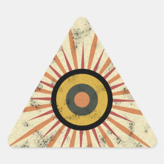 Retro Boho Solstråledesign Triangelformat Klistermärke