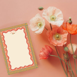 Retro Boho Söt Anpassad Namn Att-göra Inköpslista Post-it Block