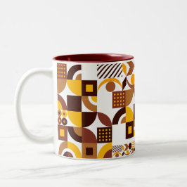 retro boho stil modern geometrisk mönster Två-Tonad mugg