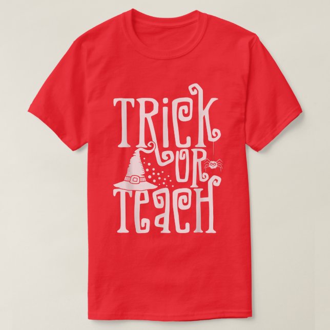 Retro Boho Stil Trick eller Teach Funny Teacher Ha T Shirt (Design framsida)