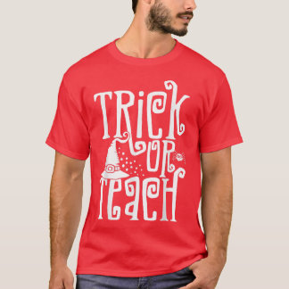Retro Boho Stil Trick eller Teach Funny Teacher Ha T Shirt