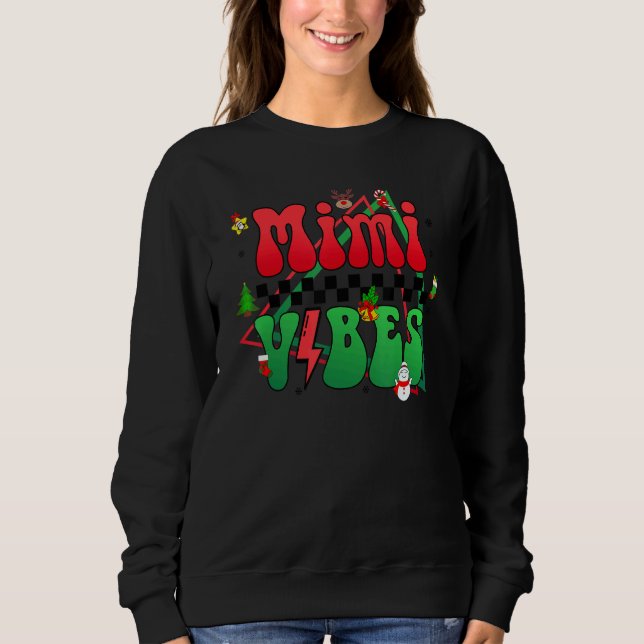 Retro Boho Style Mimi Vibes Christmas T Shirt (Framsida)