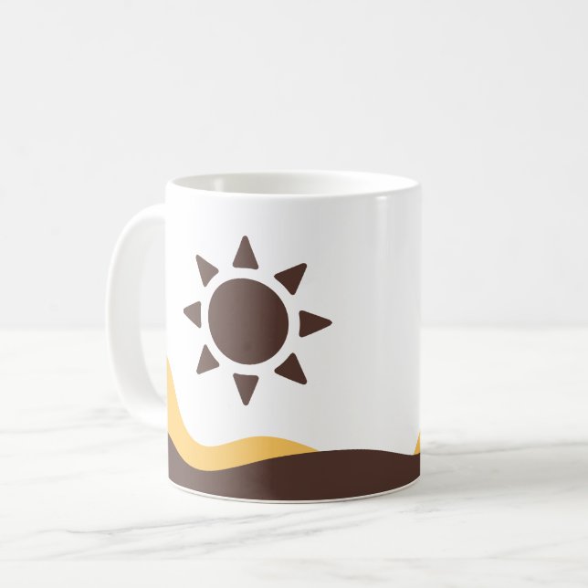 Retro Boho Sun Kaffemugg (Framsida vänster)