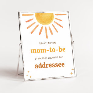 Retro Boho Sunshine Baby Shower EnUtveckla Station Poster