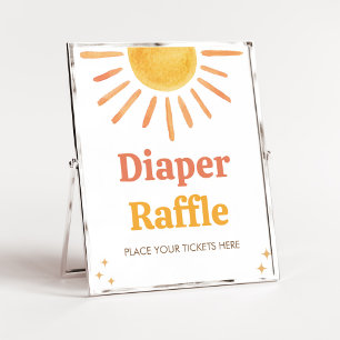 Retro Boho Sunshine Baby Shower Raffle Poster