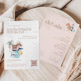Retro Boho Surfa Summer | Bachelorette Helg Inbjudningar