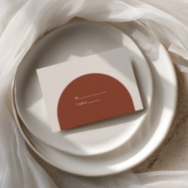 Retro Boho Terrakotta Rustik Valvbåge Bröllop Placeringskort