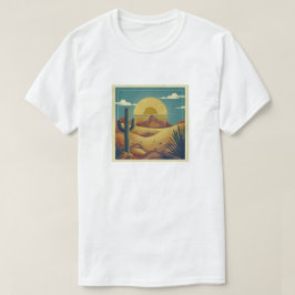 Retro Boho Vintage Stil Öken Illustration T Shirt