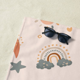Retro Boho Watercolor Rainbow Neutralt