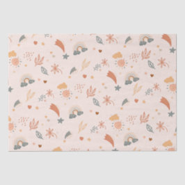 Retro Boho Watercolor Rainbow Neutralt