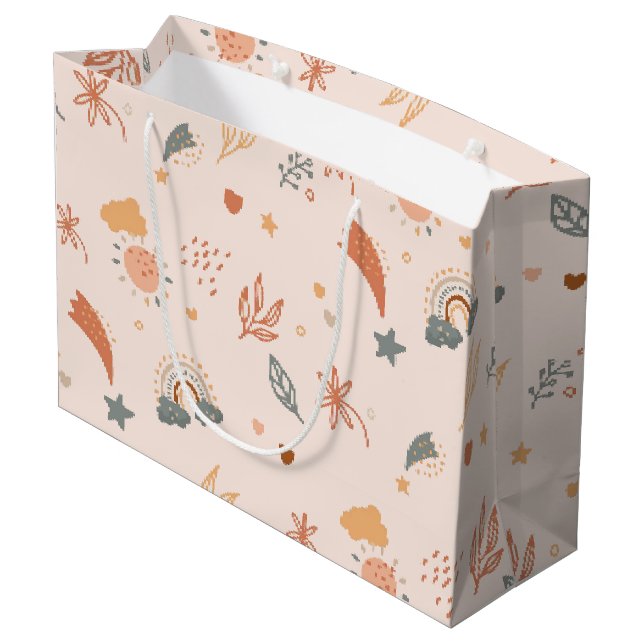 Retro Boho Watercolor Rainbow Neutralt (Baksidan Vinklad)