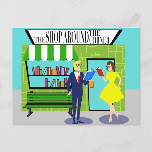 Retro Bok Älskare vykort (Framsida)