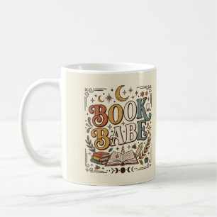 Retro Bok Flicka Mystisk Celestial Häxlik Bokig Kaffemugg
