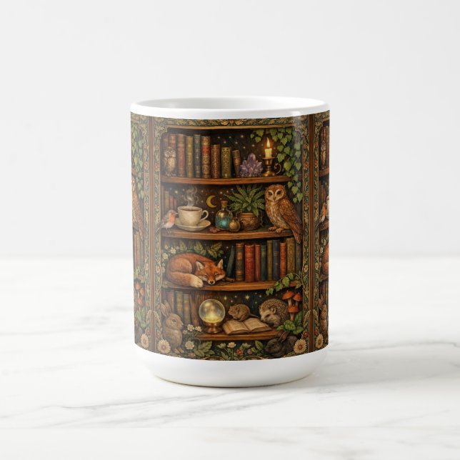 Retro bokälskare skogslevande djur kaffemugg (Center)