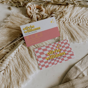 Retro Bold 70-tal Boho Groovy Rutig Trendig Unik Visitkort