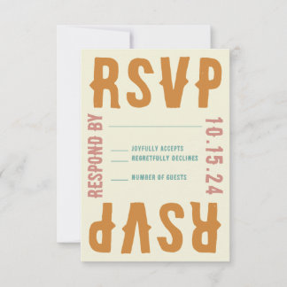 Retro Bold Bright Typography OSA Responcard Kort