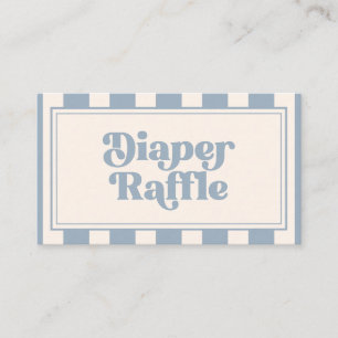 Retro Bold Dammig blå blöja lotteri baby shower Tilläggskort