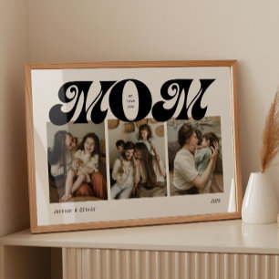 Retro Bold Mamma 3 Foto Collage Poster
